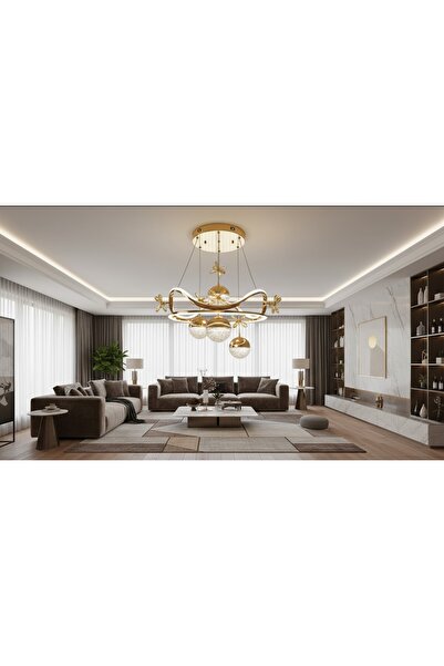 mayadesignlight MAYA AVİZE LİNA GOLD 3 RENK LED AVİZE