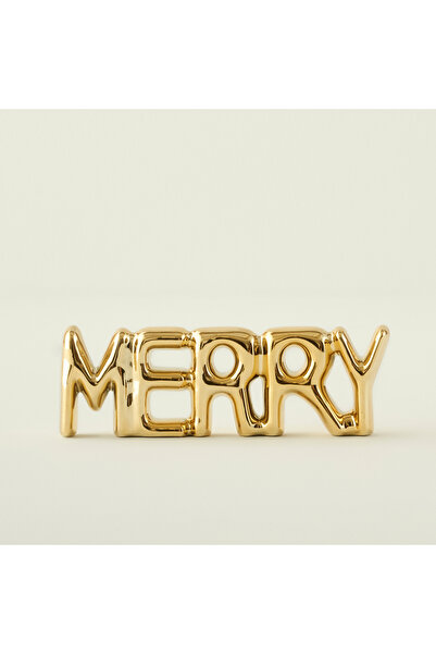 Bella Maison Merry Yılbaşı Dekoratif Obje Gold (18x2x6 cm)