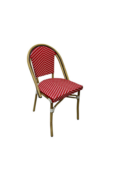 TEB TASARIM PARİS SANDALYE KIRMIZI BEYAZ ÖRGÜLÜ