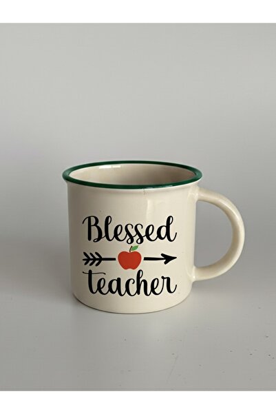IŞILAY PROMOSYON Green - Blessed Teacher Modern Ceramic Mug with Lip