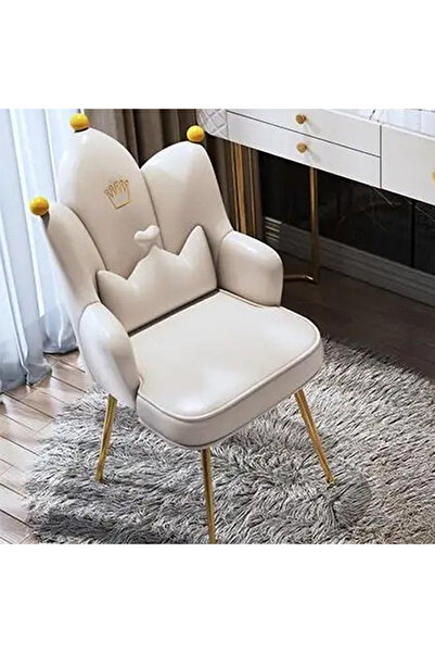 KEKE كرسي وسادة على شكل بتلة زهرة مستديرة بأرجل ذهبية