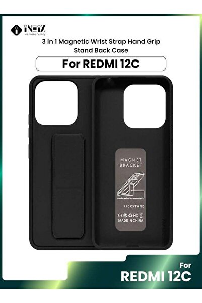 ineix غطاء واقٍ مغناطيسي 3 في 1 مع حزام معصم وحامل لهاتف Xiaomi mi 12c