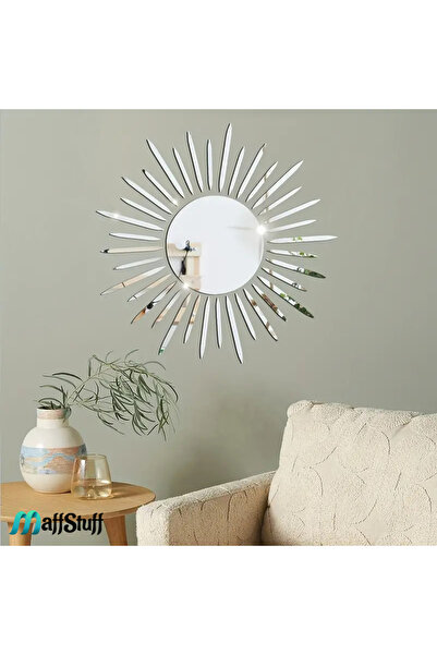 MaffStuff Oglindă Decorativă de Perete MaffStuff® Soare cu Raze 35x35 cm – Au...