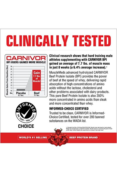 MuscleMeds Carnivor Beef Protein Isolate Powder, Chocolate Peanut Butter, 4 Pound
