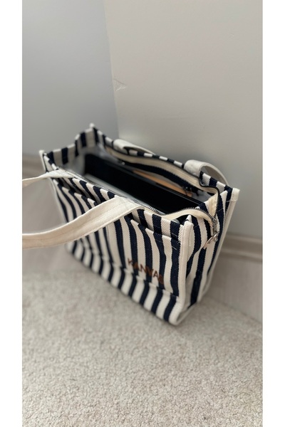 ESNEVA Women's Canvas Fabric Two-Piece Hand and Shoulder Bag with Front Pockets