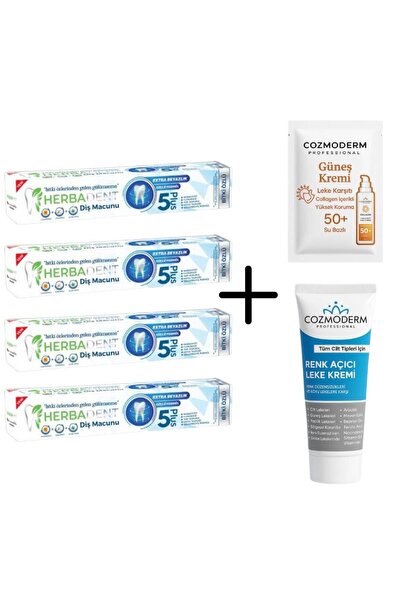 Mr.Fresh Herbal bitki özlü diş macunu 4’lü & leke kremi ve güneş kremi hediyeli