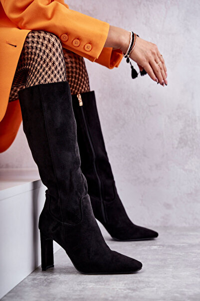 BOTO Women's knee high boots - black suede really love 39