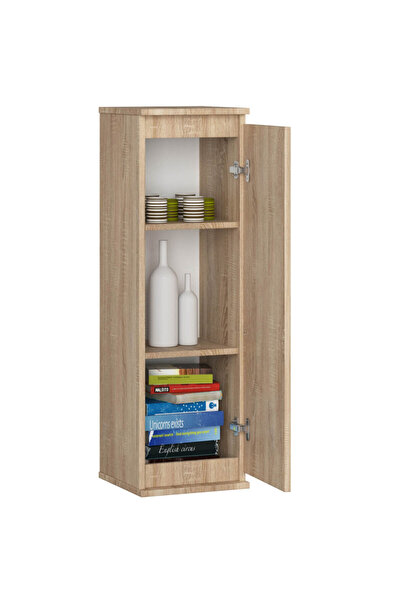 SERSIMO Wall-mounted cabinet, with door and 3 internal shelves, 16 mm chipboard, 30x30x99 cm, sonoma oak