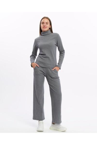 NEWORGINAL Women's Stretchy Cotton Fisherman Top Pocket Pants Casual Bottom Top Set