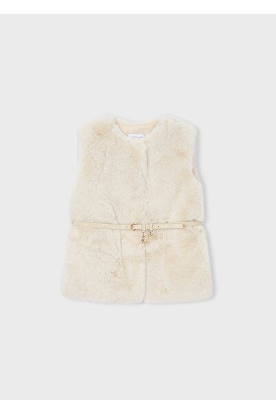 MAYORAL Girl's Plush Vest with Belt