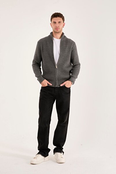 Rocqerx X-5003 Zippered Knitwear Cardigan