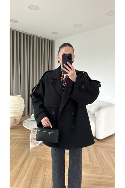 solena sln Women's Premium Quality Medium Length Cashmere Coat