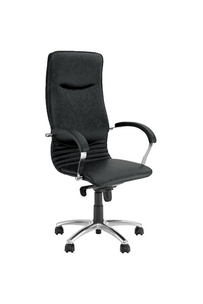 Ergonica Scaun executiv NOVA STEEL CHROME, piele ecologică neagră