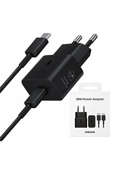 Samsung 25w Süper Hızlı Orijinal Şarj Cihazı ( Adaptör + Kablo ) EP-T2510XBEGEU A06 / A16 / A26 / A07 / A17