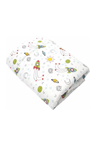 BalticBebe Imagine produs Pătură verde, bumbac, băieți, rachete, fără închide...