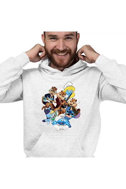 OEM Men's Hoodie Alvin Bluey Stich The Smurfs Smurfette Musical Band Guitar
