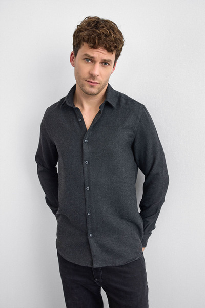 Back And Bond Back & Bond Regular Fit Classic Collar Long Sleeve Shirt Men's Shirt B35W20003 103