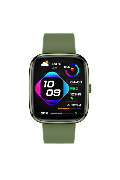 O BRUSHZOO TWINKLER® Smartwatch TK12, 1.75" HD, Bluetooth Calls, Health Monitoring, Green Unisex Design
