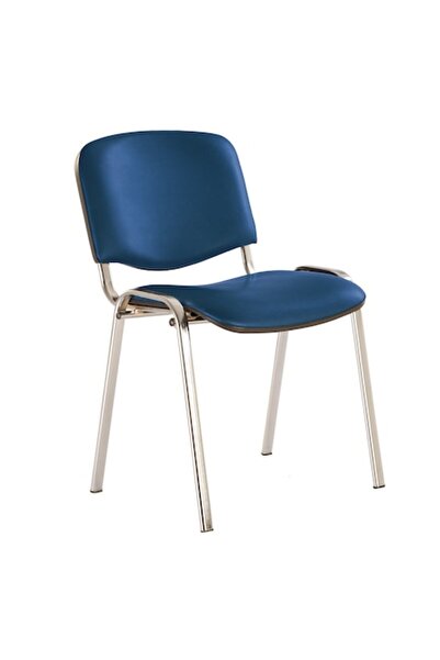 Ergonica Scaun vizitator GOA CHROME, piele ecologică albastră