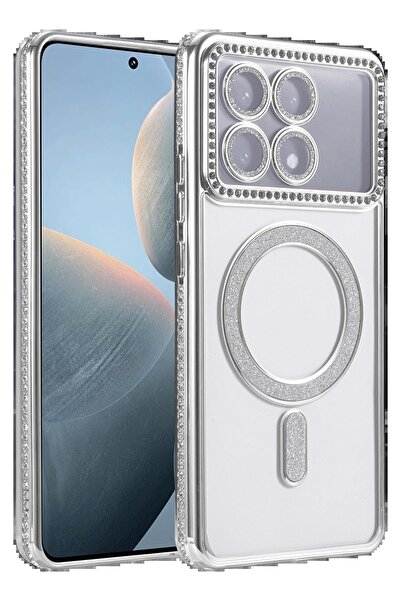 UStores Xiaomi Poco X6 Pro Compatible Joke Simli Magneticsafe Case - Silver-(5796) - Ufukaal6049-2142