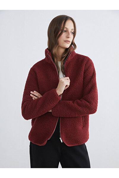 LC Waikiki Seasonal Deals from Rmz Clothing Burgundy Di Mock Neck Adın Plush ...