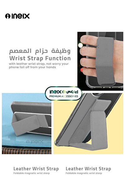 ineix 3-in-1 Magnetic Wrist Strap Hand Grip Stand Cover for Tecno Spark Go 2024