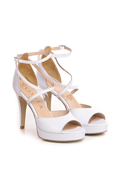 Vanilla Days Bogota White Thin Heel Sandals, Genuine Leather, Low Platform