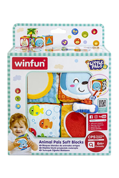 WINFUN Комплект от 4 подреждащи се платнени кубчета за бебета,