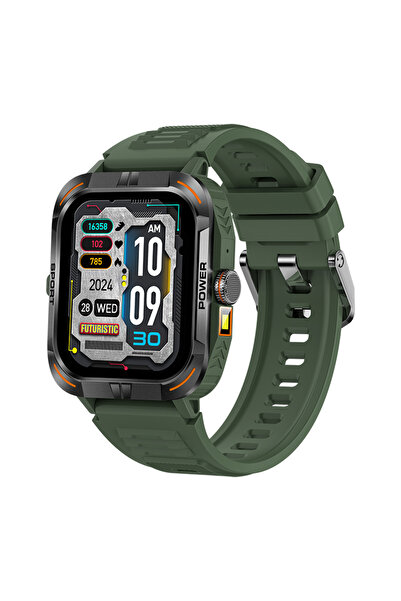 Ixiu ® ZW69 Unisex Smartwatch - 1.97" AMOLED HD, Health Monitor, Sports Modes, Green Strap