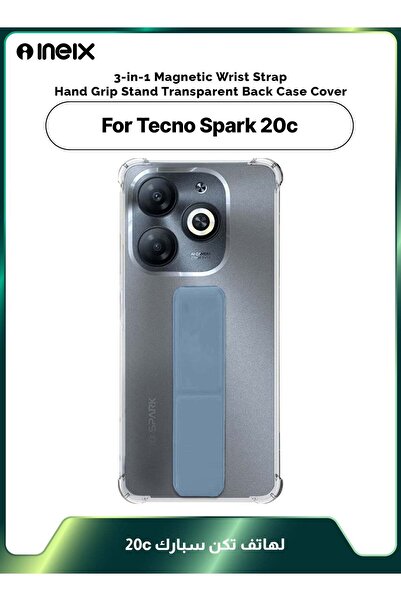 ineix 3-in-1 Magnetic Wrist Strap Hand Grip Stand Cover for Tecno Spark 20c