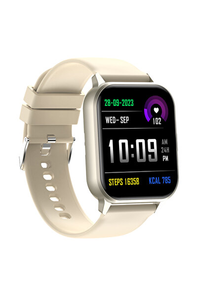 Ixiu ® ZW36 Unisex Smartwatch - 1.83" HD Display, Health Monitoring, Sports Modes, Beige Band