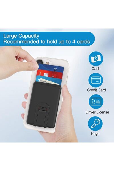 Aputue Mobile Phone Card Holder, Compact 5.8 x 9.4 cm Adhesive Wallet