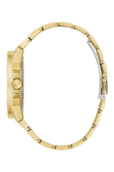 Guess Pánske náramkové hodinky s puzdrom s priemerom 44 mm a zlatým ciferníkom