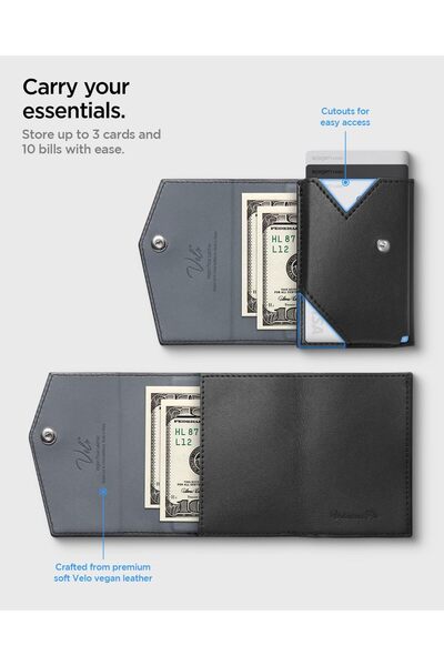 Spigen Valentinus Pro (MagFit) Magnetic Wallet Card Holder - Black