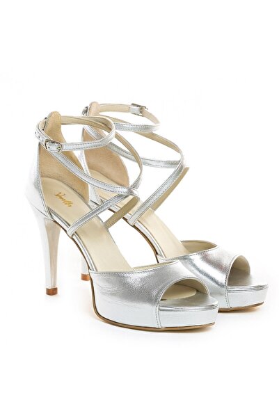Vanilla Days Ada Silver Low-Heel Sandals, Genuine Leather