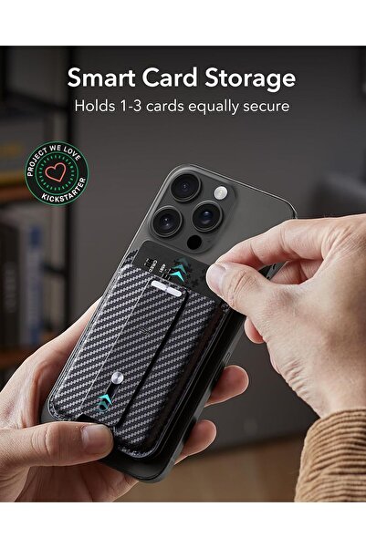 ESR MagSafe Geo Wallet Stand - Full Find My, Adjustable Stand, Carbon Fiber