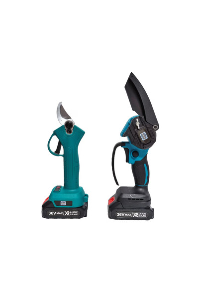 German Meister Vine Shear and Mini Cordless Chainsaw Set – 2 Batteries 36 V