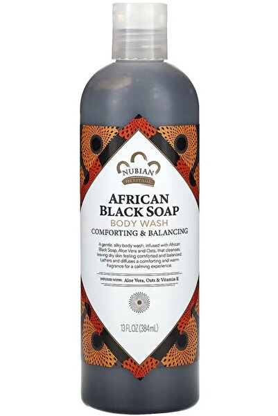 Nubian Heritage غسول الجسم بالصابون الأسود الأفريقي 13 أونصة (عبوة من 12 قطعة)