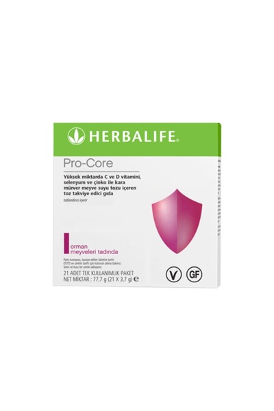 Herbalife Pro-Core C ve D Vitamini ,Selenyum ve Çinko ile kara mürver