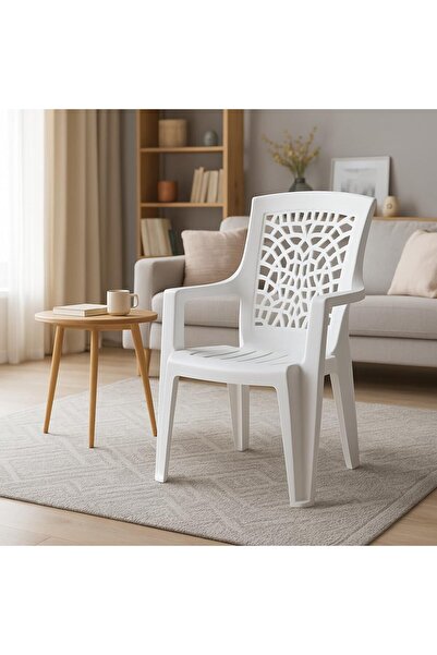mastergold Durable Plastic Garden & Home Chair with Armrests – 57×72×96 cm