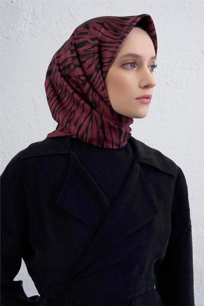 Armine Classic Patterned Pure Silk Twill Scarf 9435D 44