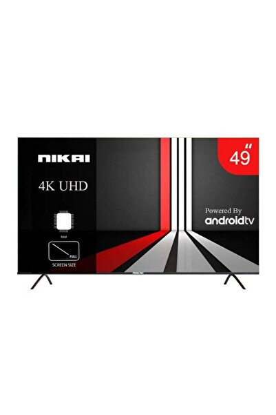 Nikai تلفزيون ذكي 49 بوصة عالي الدقة بالكامل يعمل بنظام أندرويد 14 LED NTV500...