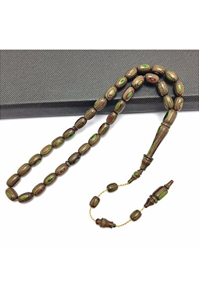 KANUNİ TESBİH Capsule Cut Imame Single Ring Camphor Wood Prayer Beads