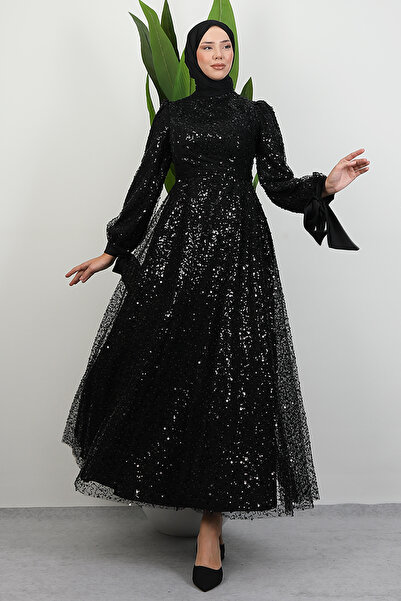 Lamia Giyim Betül Tesettür Abiye Siyah