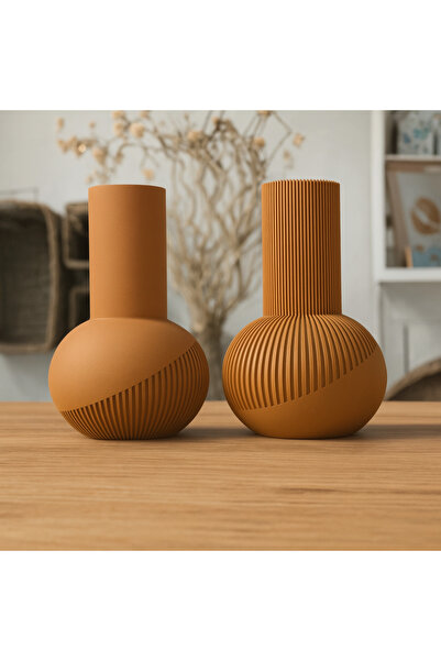 Homentum Solia | Vază decorativă japandi cu textură integral nervurată și fin...