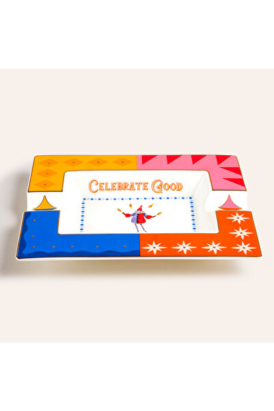 Zsa Zsa Zsu Luohu Porselen Kül Tablası 19x16x3 Cm Renkli