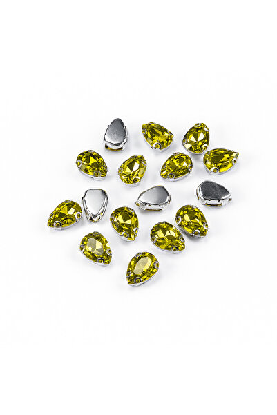 Prestij Boncuk Πέτρα Κατασκευής Σταγόνας Κίτρινου Χρώματος 10 x 14 mm 100 Τεμ...