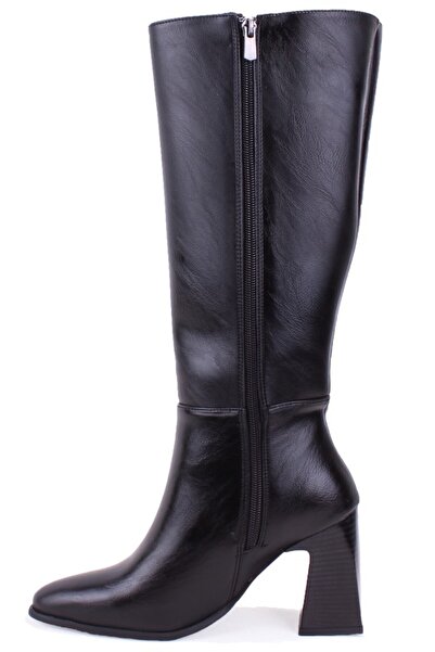 DAGOSTER Dza07-11701500 Black Daily Zippered Crotch Heeled Women's Boots