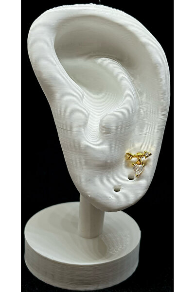 Lume Store Eros'un Oku Detaylı Taşlı Cerrahi Paslanmaz 316L Çelik Helix Tragu...