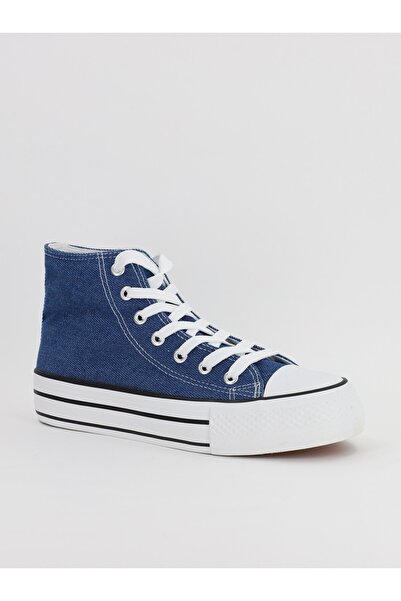 bello Women's sneakers in blue denim with high-top design BS308A2307155